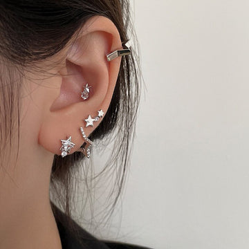 Daiiibabyyy Mini Colorful Heart Ear Cartilage Piercing Lobe Stud Earring for Women Y2k Accessories Tragus Rook Helix Flat Ear Jewelry KAE312